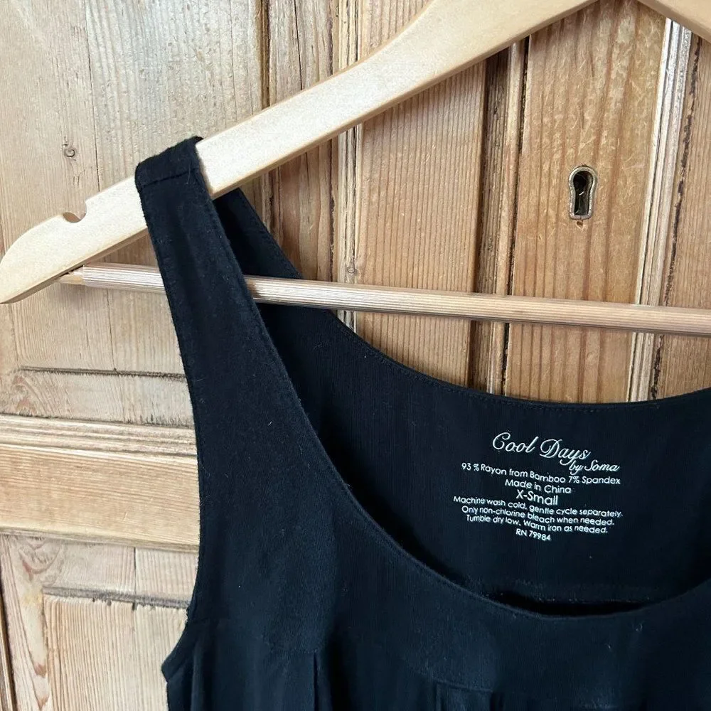 Cool‎ Days by Soma XS Black Sleep Dress Tank Top Bamboo Cooling Material